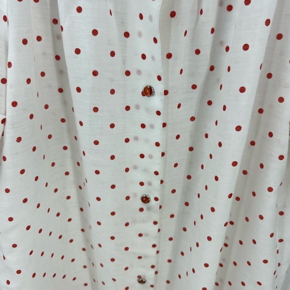 Dan-Ellen vintage, granny cottage core floral, polkadot snap front house dress - Picture 7 of 14